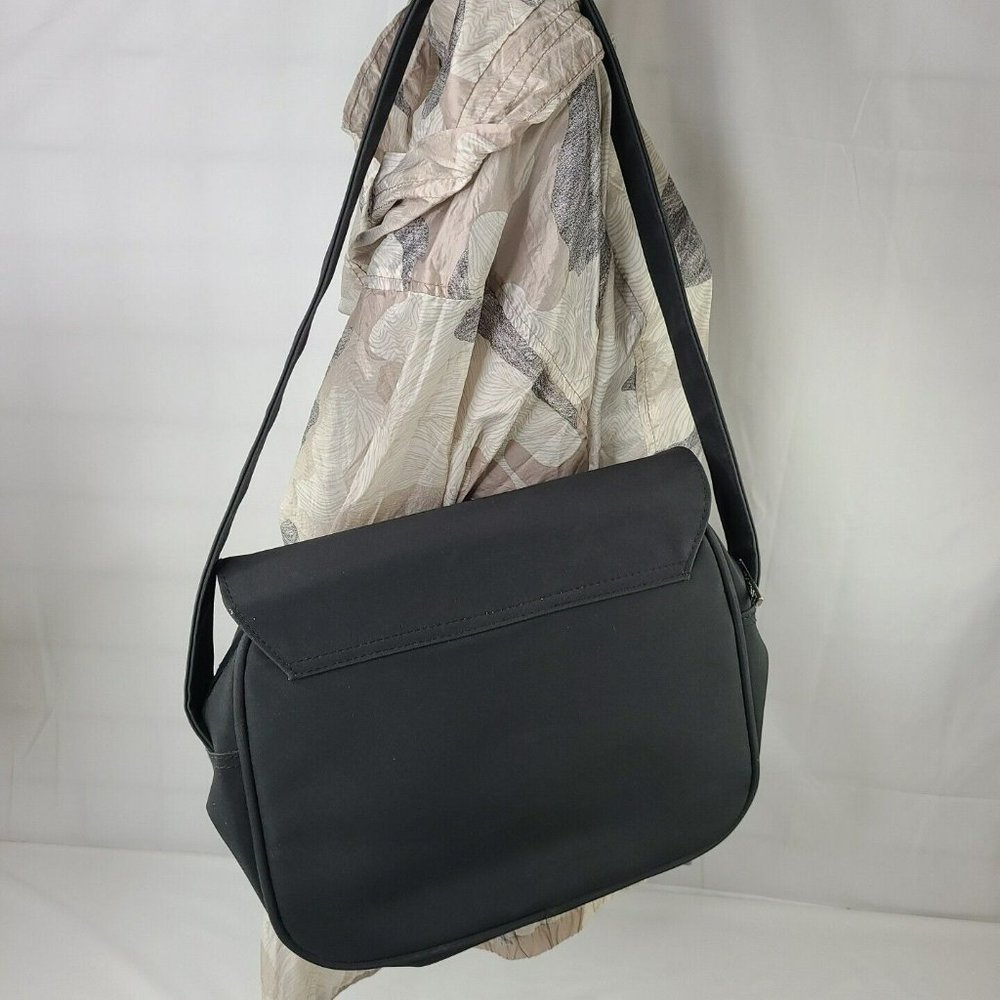 Lancome Paris Womens Single Strap Purse Tote Travel Bag Charcoal Black - Picture 6 of 10